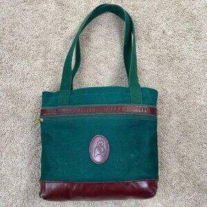 My Maine Bag Purse Green Canvas Leather Trimmed Vintage Boat Duck Mini Tote